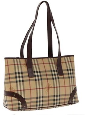 Vintage BURBERRY LONDON Classic Medium Haymarket Check Tote Purse Bag Authentic